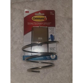 Command Satin Nickel Hair Dryer Holder, Rust Resistant, Holds 3 LB NEW