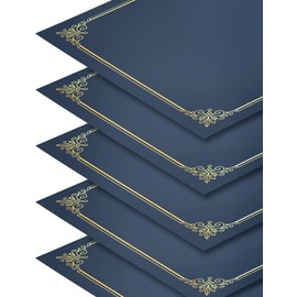 GNL 50 Packs Blue Certificate Holders - Diploma Holders, Certificate Covers with Gold Foil Border, for Letter Size 8.5 x 11 Award Certificate Paper and Documents