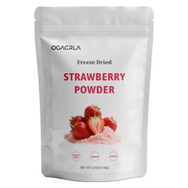 Strawberry Powder - Freeze Dried Natural Fruit Powder Rich In Antioxidants,Suitable for Smoothies,Baking,Flavoring & Drinks,Suitable for Vegans,Gluten Free,No Sugar | 3.52 Oz (100g)