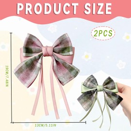 2 Pack Large Bow Hair Clips – Elegant Big Bow Barrettes for Women & Girls – Soft & Lightweight Hair Accessories for Ponytails, Half-Up Styles & Special Occasions