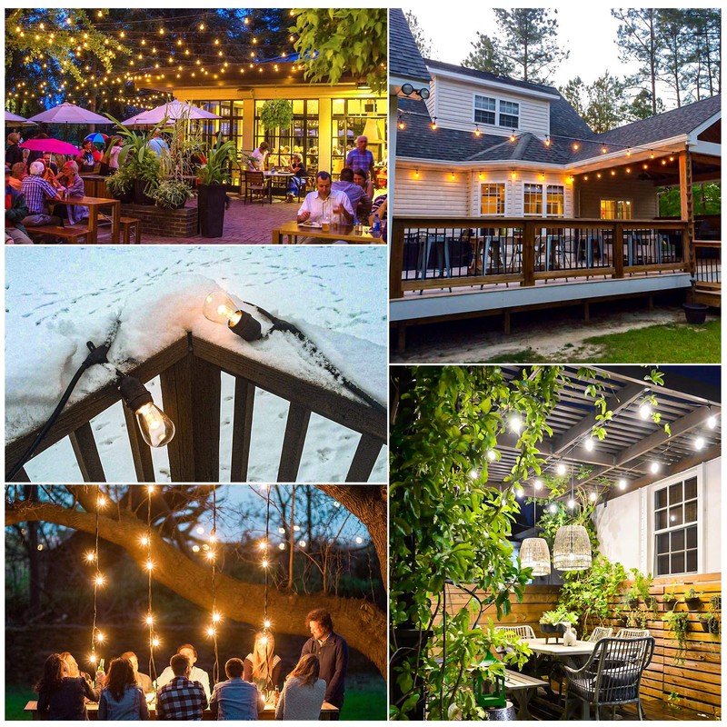 Mlambert 3 Color Outdoor LED Dimmable String Lights for Patio