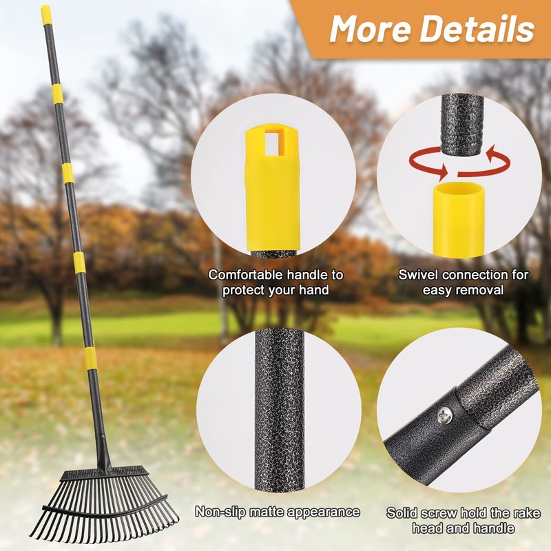 Garden Rake - Large Leaves Rakes for Gardening - 25