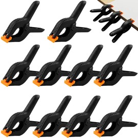 Strong Clips, 2 inch, Set of 10, Small, Spring Clips, For Photography, Spring Clamp, Cloth Clip, Woodworking Tool, Rubber Included, Clamp, Anti-Slip, DIY Fixing Equipment, Plastic, Multi-functional Clamp, For Photography Stands, Photo Studios, Woodworkin