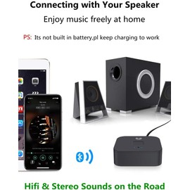 Bluetooth Receiver for Home Stereo RCA, 3.5mm AUX Wireless Audio Adapter for Home and Car Stereo System,NFC-Enabled