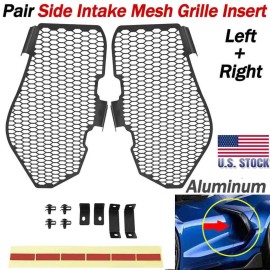 ALLTIMES For Corvette C8 2020-2024 2x Side Intake Mesh Grille Insert Guard Aluminum LH+RH