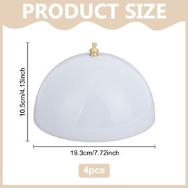 FREEBLOSS 4Pcs Clip-on Dome Shade Clip On Lamp Shade Lamp Shades for Table Lamps Light Shades for Ceiling Lights for A-Type Bulb Indoor Location Light Fixtures 7.75" Diameter x 4.75" Height