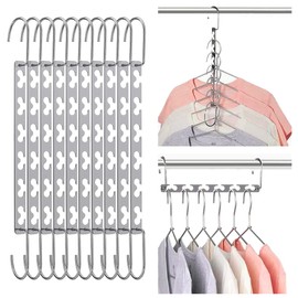Rabrand Shirt Hangers, Space Saving Hangers, Metal Magic Hangers, Space Saver for Hanging Clothes, Closet Organizer Hangers, Space Hanging Hangers, Clothes Hangers Metal 10 Pack