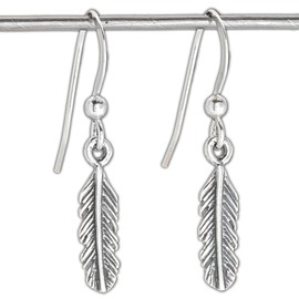 Sterling Silver Teeny Tiny Feather Earrings - SMALL, Lightweight - Handmade, Solid .925