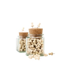 Real Wood Pin Needles in Elegant Cork Glass, Environmentally Friendly Storage, Push Pins, Pin Needle, Push Pins, Cork