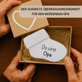bunnyboo Pregnancy Announcement - Baby Socks with Various Prints and Gift Box (Du wirst Opa)