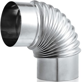 Hicarer 4 Inch 90 Degree Galvanized Dryer Elbow Vent Tube Connector Adjustable Dryer Vent Elbow Connector for 4" HVAC Duct Pipe Hose Ductwork(1 Pc)