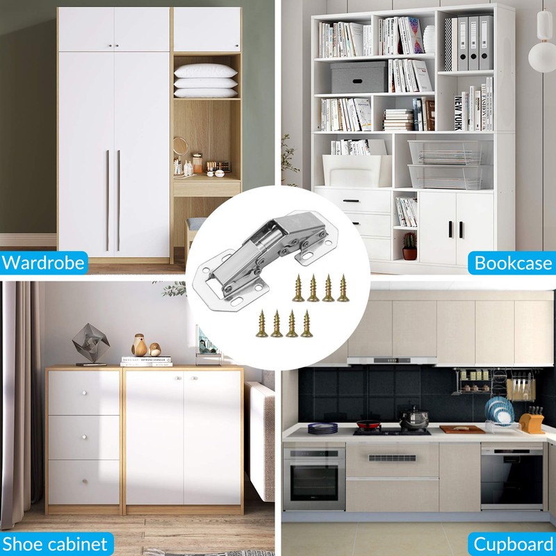 YEYIT 8 Pcs Cabinet Hinges with Srews and Srewdriver,90 Degree
