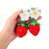 Crochet Strawberry, Cute Car Mirror Hanging Accessories, Handmade Rearview Mirror
