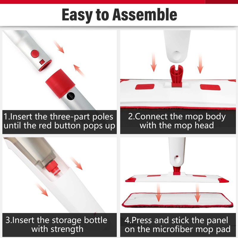 Mop for Floor Cleaning, Professional 18 Inch Washable Reusable 3