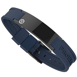 PROEXL® Sports Golf Magnetic Bracelet Carbon Dark Black with Blue Strap Waterproof