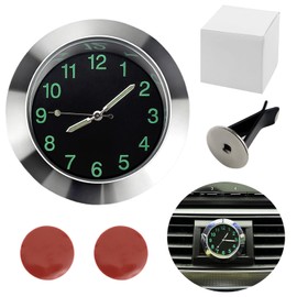 ZJIVQO Car Dashboard Clock, Mini Luminous Car Clocks, Universal Automotive Clock, Luminous Clock with Clip for Car Decoration (Silver)