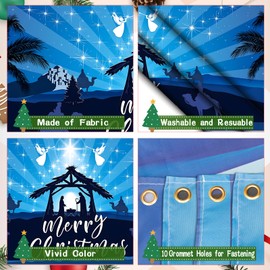 7x16ft Christmas Garage Door Cover, 2024 Garage Door Christmas Decorations, Double Christmas Garage Door Decorations, Outdoor Christmas Garage Door Banner (Christmas Green)