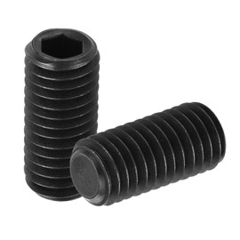 sourcing map 20Pcs Hex Socket Grub Screw, M10x20mm 304 Stainless Steel Head Socket Set Screws Flat Point Grub Bolt for Door Handles, Light Fixture Repair, Black