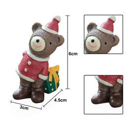 MFUOE 3Pieces Christmas Fish Tank Decorations Resin Box Squirrel Bear Shape Ornament Figurine Home Garden Accessories for Creative Cartoon Party Decor