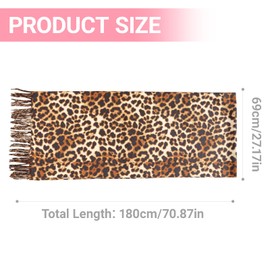CaySep Womens Leopard Print Shawl Scarf-Soft Long Scarf Fashion Tassels Warm Shawl Scarves for All Season