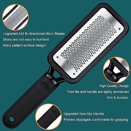 Lima para pies, 2 unidades de acero inoxidable para pedicura y callos para pies, herramientas profesionales de cuidado de pies para pedicura para elim