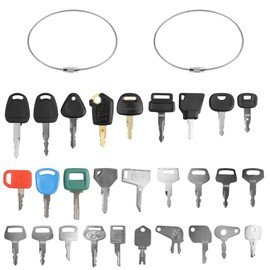 VIDABTE Heavy Equipment Key Master Set for Cat Caterpillar Case JD John Deere Hyster Komatsu Kubota Yanmar Daewoo Takeuchi Ford New Holland Volvo JCB and More(28 pcs)
