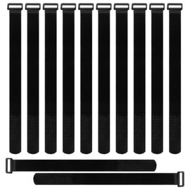 12 Pack Hook and Loop Reusable Fastening Cable Tie Down Straps - Durable Nylon Cable Organizer for Home, Office, and Outdoor Use