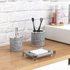 SHYFOY Bathroom Accessories Set, 3 Piece Silver Crystal Crushed Diamond
