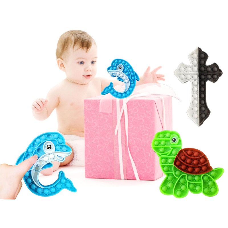 Sensory Turtle Dolphin Cross Ocean Animal Bubble Pop Fidget ,Push