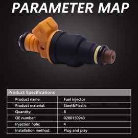 Rich Choices Fuel Injectors Compatible with Ford 4.6 5.0 5.4 5.8 Replaces 0280150943 (Set of 8)