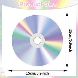 CD Decorations, Kaluofan 32Pcs 90s Retro Disco Party Paper Decorations, Iridescent CD Wall Decorations for 1990s 2000s Birthday Party Y2k Music Themed Party Music Classroom Favor Supplies
