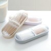 Bathroom Cotton Swab and Cotton Pad Storage Case, Toothpick Holder, Interior Decor Item White 2ea