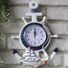 BESPORTBLE Anchor Clock Mediterranean Style Wall Clock Beach Sea Theme