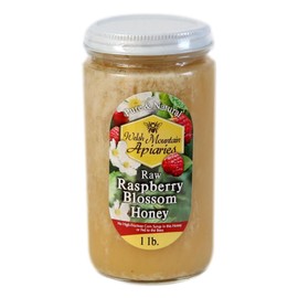 Raspberry Blossom Honey by Welsh Mountain Apiaries, Raw and Unfiltered, Wild Foraged Honey, 16 Ounce Jar (Pack of 3)