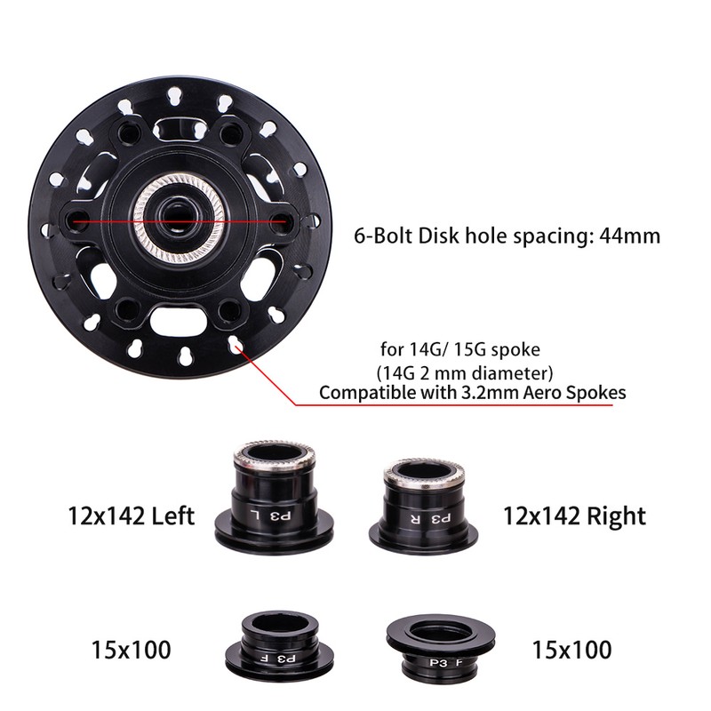 6 Bolts Disc Brake Hubs Aluminum Alloy Mountain Bike Bicycle