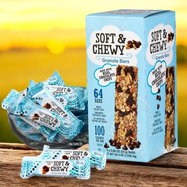 Kirklant Soft & Chewy Granola Bars – 64 Count, 0.85