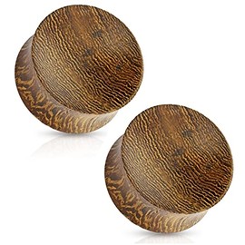 Pierced Owl - Organic Snake Wood Concave Saddle Plugs Ear Gauges, Sold As Pair, organic snake wood, no gemstone