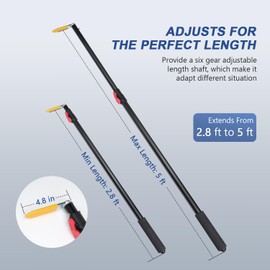 HUAALIUCHE 5FT Pickup Truck Cargo Retrieval,Multi-Use Cargo Retriever,Telescopic Cargo Retriever Hook,Long Reaching Tool