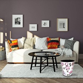 Scakbyer 10L/2.64 Gallon PU Leather Trash Can Decorative Wastebasket Waterproof Paper Basket Garbage Bin for Home Office Bathroom Living Room