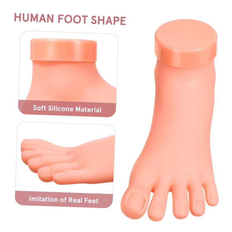 Healeved Nail Art Practice Foot Model Manicure Training Aid Short