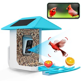 Uniter® 2.5K Smart Bird Feeder with Camera, Solar Video Bird Feeder with AI Identify Bird Species, Live View, Capture Bird Video, 2.5L Large-Capacity, Instant Arrival Alerts, Ideal Gift for Bird Lover