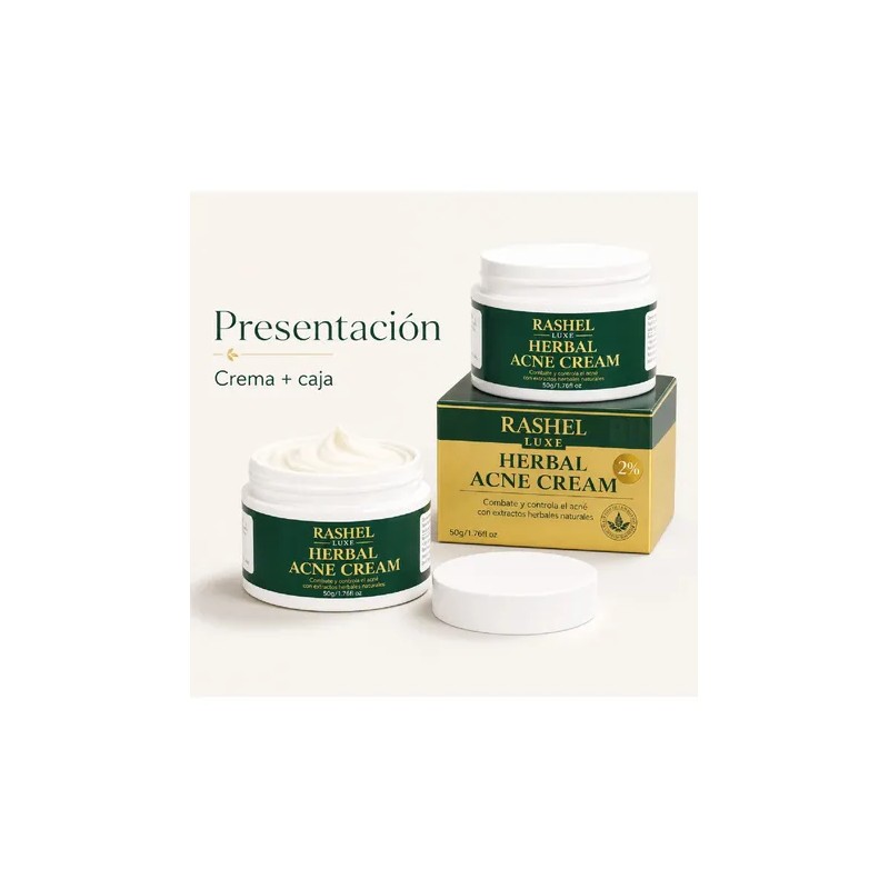 Crema Herbal Tratamiento Acné, Control Grasa, Minimiza Poros