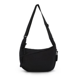 7VSTOHS Crossbody Bag Women's Shoulder Bag, Large Nylon Shoulder Bag, Moon Bag, Stylish Crescent Moon Bag with Adjustable Shoulder Strap, Hobo Casual Handbag for Work, Travel, Everyday, black