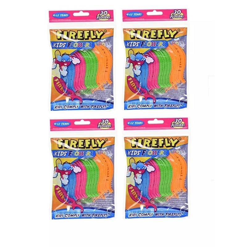 FIREFLY Dr. Fresh KIDS Dental FLOSSERS Picks 30 Count (4