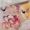 24Pcs Independence Day Press on Nails Short French Tip Fake