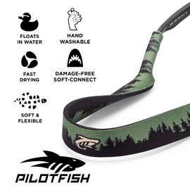 Pilotfish Neoprene Sunglasses Strap – Neoprene Eyewear Retainer, Secure Floating Sunglass Cord with Anti-Slip Ends