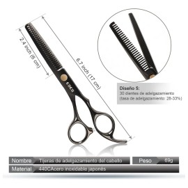 Ciicii Tijeras Para Cortar Cabello Profesional, 6.7 Tijeras Barbero, Tijeras De Peluqueria, 8pzs Kit Para Cortar Cabello (tijeras Para Degrafilar & Tijeras Cortar Pelo) Para Bricolaje Hogar Barberia.