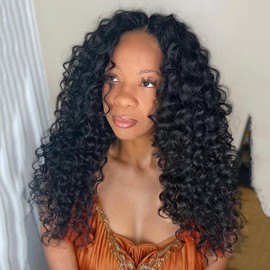 Curly Crochet Hair 18 Inch GoGo Curl Crochet Hair for Women Short Beach Curl Water Wave Crochet Braids for Women 7 Packs Curly Braiding Hair for Boho Braids (18 Inch, 1B)