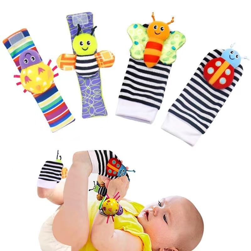 Weiches Handgelenk Rassel & Fuß Finder Socken Set Baumwolle Plüsch