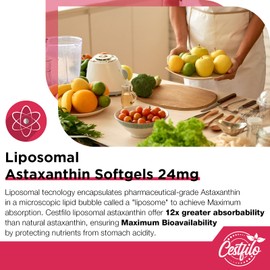 Cestfilo Liposomal Astaxanthin Supplement 24MG, Maximum Absorption, Natural Antioxidant for Skin & Eye Health, Gluten Free, Non-GMO & No Gluten (180 Count (Pack of 3))